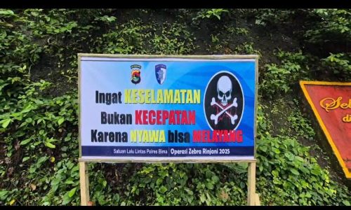Banner Imbauan Rawan Kecelakaan. (Fen/Ist)