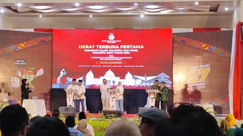 Suasana debat Pasangan Calon Wali dan Wakil Wali Kota Bima, Senin 28 Oktober 2024 malam (Iba)