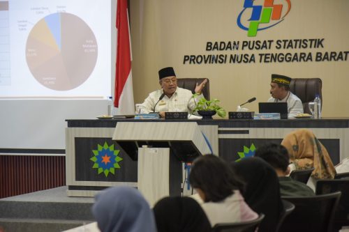 Sekda NTB Lalu Gita Ariadi saat menghadiri rilis resmi BPS NTB, Jumat 1 November 2024. (Iba/Ist)
