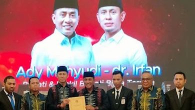 Pasangan Bupati dan Wakil Bupati Bima Ady Mahyudi - Irfan (Ady-Irfan) resmi ditetapkan menjadi Bupati dan Wakil Bupati Kabupaten Bima terpilih periode 2025-2030.
