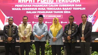 Sekretaris Daerah (Sekda) Provinsi NTB menghadiri Rapat Pleno Terbuka Penetapan Pasangan Calon Gubernur dan Wakil Gubernur Terpilih Prov NTB dalam Pemilihan Tahun 2024 yang diselenggarakan oleh Ketua KPU Prov NTB di Hotel Lombok Astoria, Kamis 9 Januari 2025. (Adv)