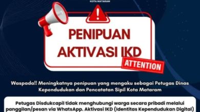 Peringatan terkait potensi penipuan aktivasi identitas kependudukan digital (IKD) dikeluarkan Dinas Kependudukan dan Pencatatan Sipil (Dukcapil) Kota Mataram NTB (Fen/Ist)