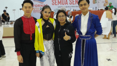Atlet Line Dance dunia asal Kalimantan Timur, yang tampil di FORNAS VIII NTB 2025. (Fen/Ist)