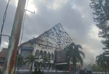 Kantor DPRD NTB, Usai dibakar masa aksi pada aksi demonstrasi 9 september lalu. (Fen/Rinjanipost)