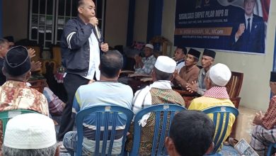 Mori Hanafi sedang menggelar sosialisasi 4 Pilar. (Fend)